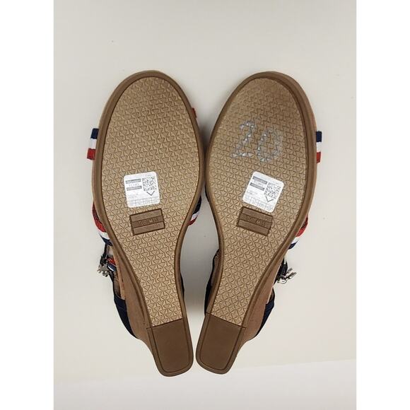 TOMS Women's Strappy Wedge Election Charms Sandals Size 12M Multicolor Red - Picture 12 of 14
